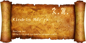 Kindris Márk névjegykártya